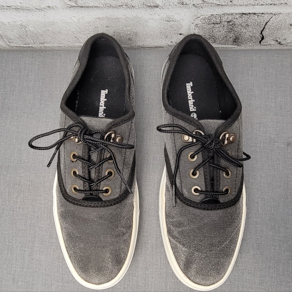 Timberland Amherst Canvas Oxford Sneakers Distressed Gray Womens 7.5 - Picture 2 of 8